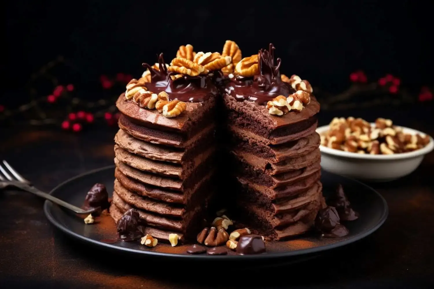 Pan cake with Chocolate Chips Walnuts
