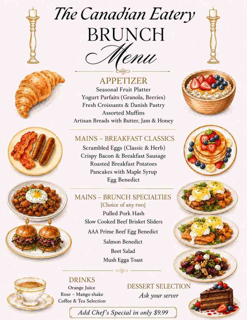 Mother's Day Breakfast Menu