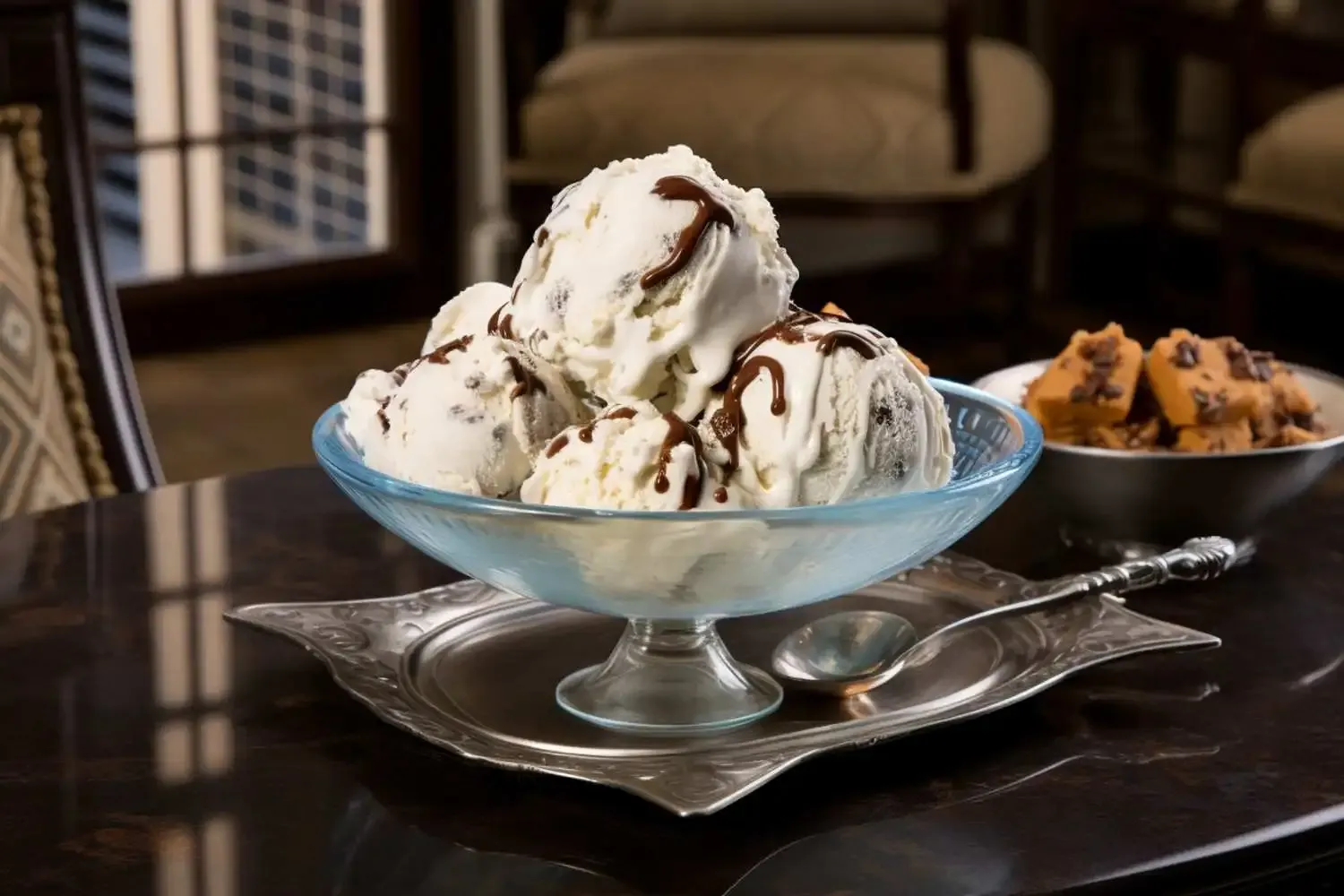 Vanilla Ice Cream Glass Bowl IceCream